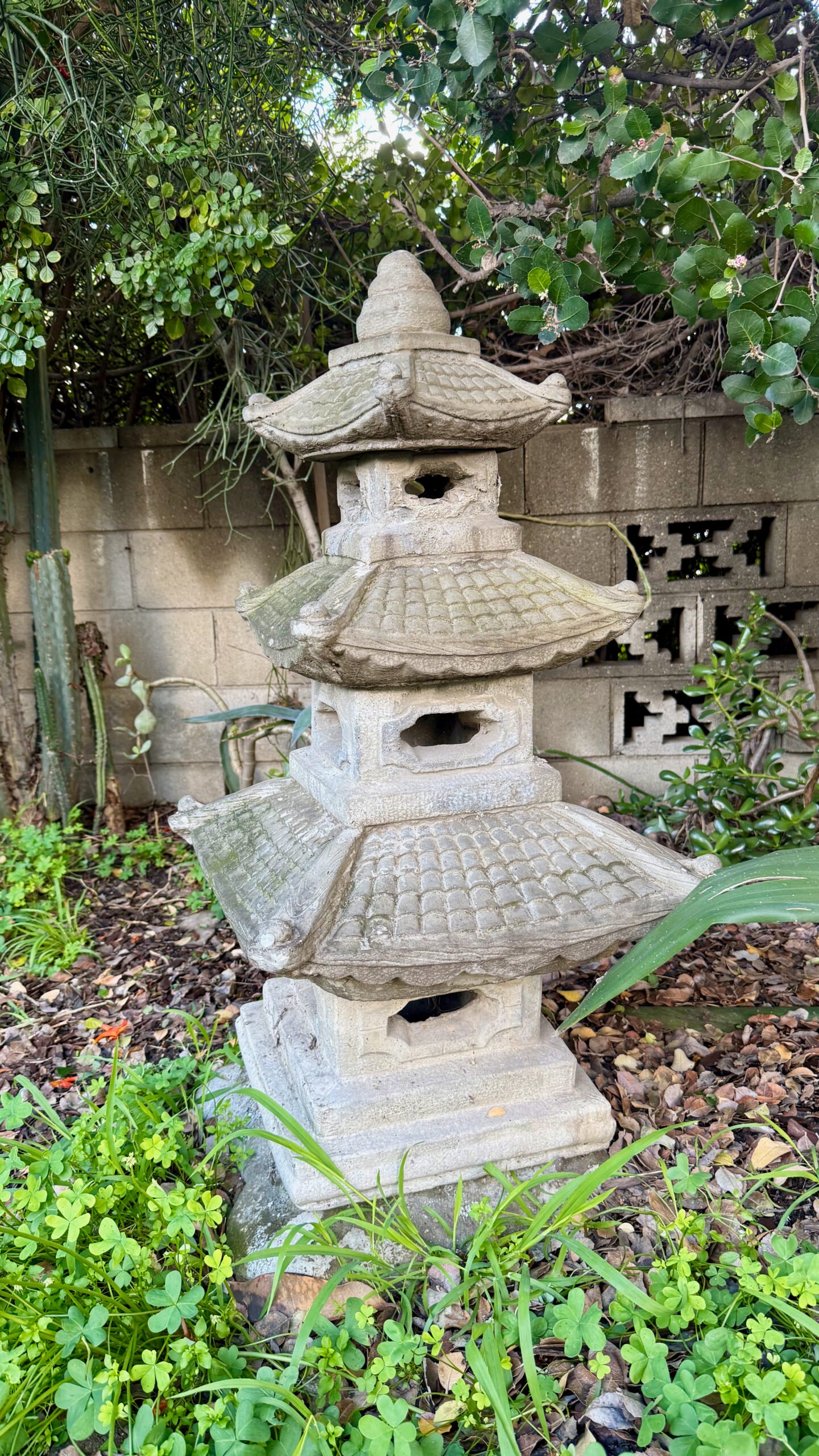 Large stone pagoda statue